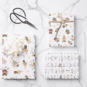 Hoja De Papel De Regalo Fiesta de cumpleaños de la princesa hada floral má