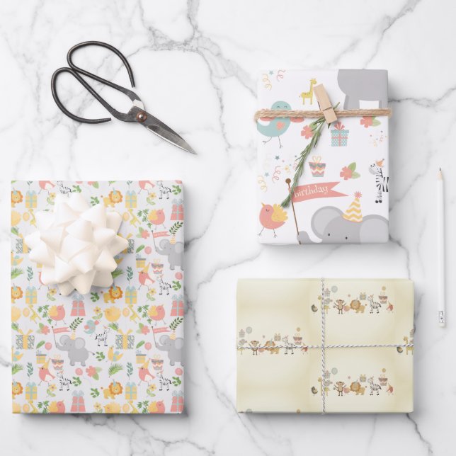 Hoja De Papel De Regalo fiesta de cumpleaños de los niños cumpleaños de la (Anverso)