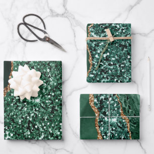 Hoja De Papel De Regalo Fiesta de Cumpleaños Elegante Verde Brillante Agat