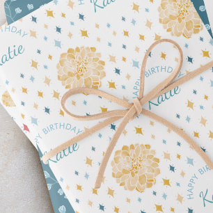 Hoja De Papel De Regalo Fiesta de cumpleaños personalizada del jardín del
