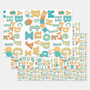 Hoja De Papel De Regalo Fiesta de letras