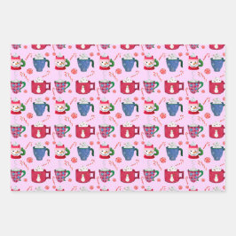 Hoja De Papel De Regalo Fiesta de menta de chocolate caliente