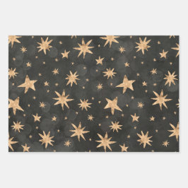 Hoja De Papel De Regalo Fiesta de Noches Starry Gold