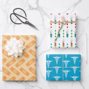 Hoja De Papel De Regalo Fiesta de patrones de azulejos de enfermera cutáne