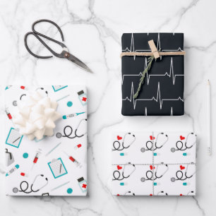 Hoja De Papel De Regalo Fiesta de patrones de enfermería de azulejos