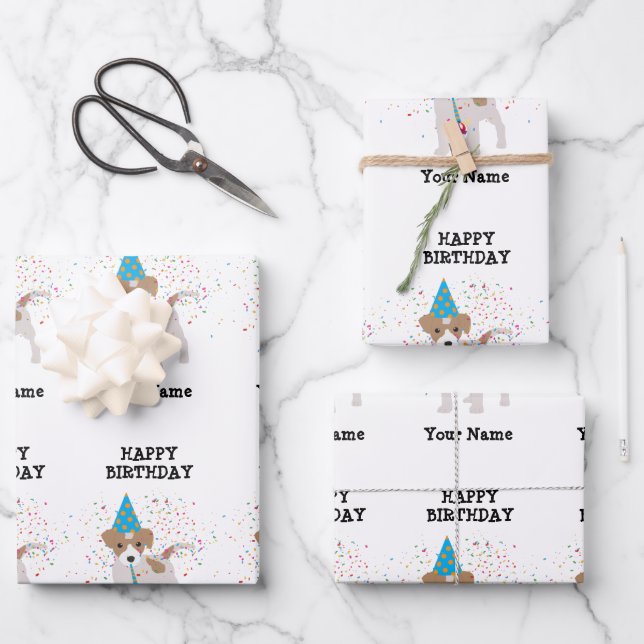 Hoja De Papel De Regalo Fiesta de perros - Animales con nombre de fiesta d (Anverso)