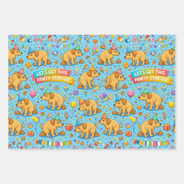 Hoja De Papel De Regalo Fiesta de Perros Felices