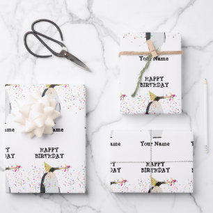 Hoja De Papel De Regalo Fiesta de pingüinos - Animales con nombre de fiest