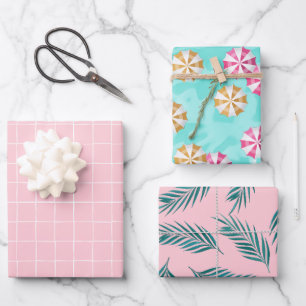 Hoja De Papel De Regalo Fiesta de piscina tropical rosa