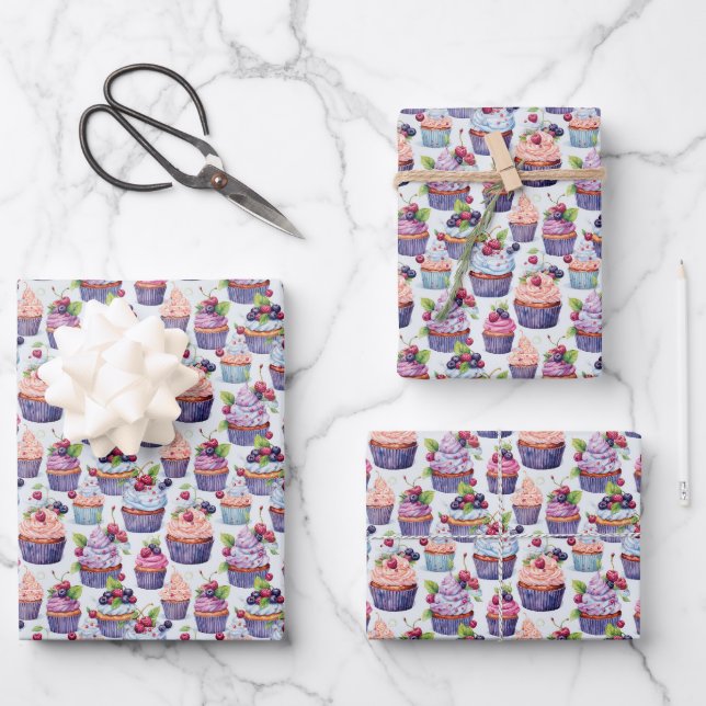 Hoja De Papel De Regalo Fiesta de quequitos con baldosas (Anverso)