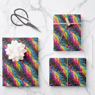Hoja De Papel De Regalo Fiesta de rociadores coloridos de azulejos