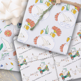 Hoja De Papel De Regalo Fiesta de Silly Goose Baby Shower