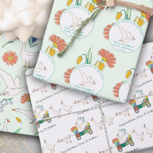 Hoja De Papel De Regalo Fiesta de Silly Goose Baby Shower