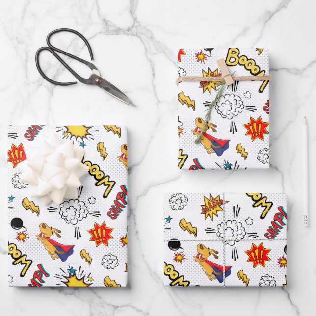 Hoja De Papel De Regalo fiesta de superhéroes adorables (Anverso)