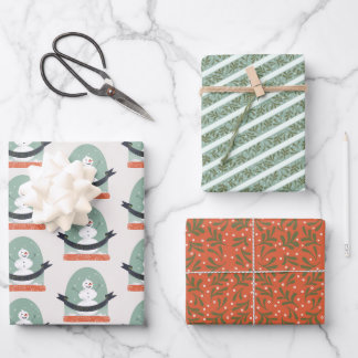 Hoja De Papel De Regalo Fiesta del muñeco de nieve
