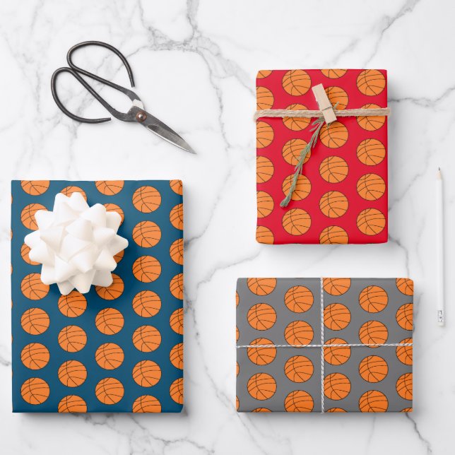 Hoja De Papel De Regalo Fiesta Deportivo de Baloncesto (Anverso)