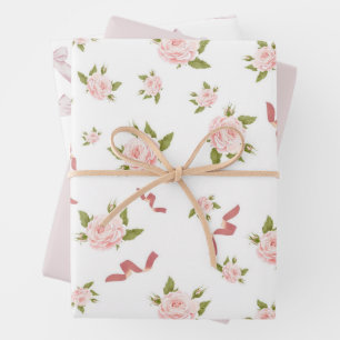 Hoja De Papel De Regalo Fiesta Femenina Coquette Vintage Floral Birday