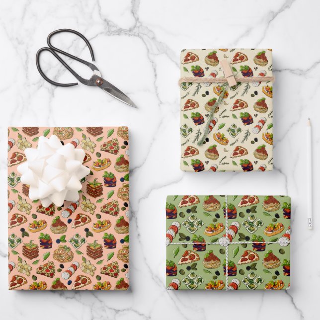 Hoja De Papel De Regalo fiesta fresco italiano con azulejos (Anverso)