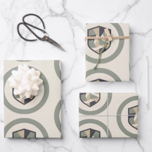 Hoja De Papel De Regalo Fiesta Militar de Camuflaje Geométrico Moderno