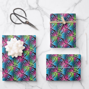 Hoja De Papel De Regalo Fiesta patrón de neón de azulejos Cool