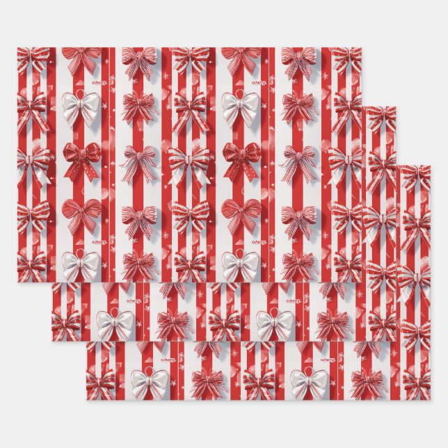 Hoja De Papel De Regalo Fiestas de Peppermint (Set)