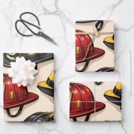 Hoja De Papel De Regalo Fighter helmet pattern fire station wrapping