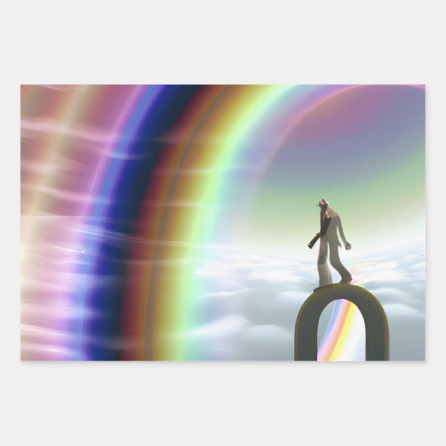 Hoja De Papel De Regalo Figura de misterio en el Stargate interdimensional (Anverso)