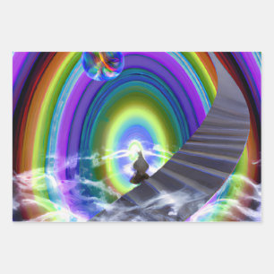 Hoja De Papel De Regalo Figura de misterio en el Stargate interdimensional