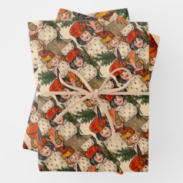 Hoja De Papel De Regalo Five Girls With Furry Muffs - Florence Hardy