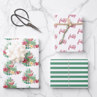 Hoja De Papel De Regalo Flamingo tropical