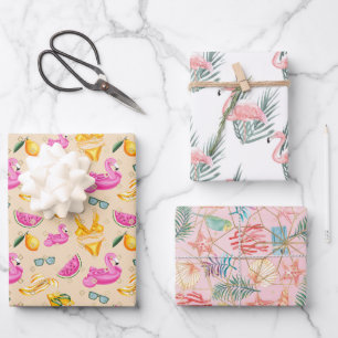 Hoja De Papel De Regalo Flamingos