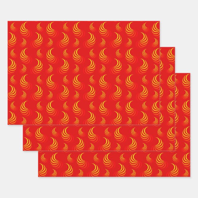Hoja De Papel De Regalo Flammen Geschenkpapierset Packpapier Blatt (Set)