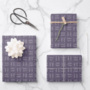 Hoja De Papel De Regalo Flechas sobre lino púrpura deslucido