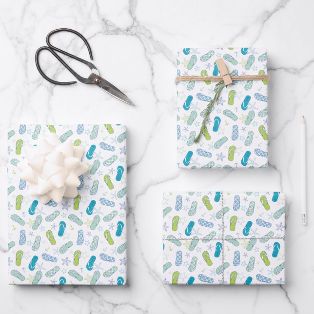 Hoja De Papel De Regalo Flip Flop Pattern (Anverso)