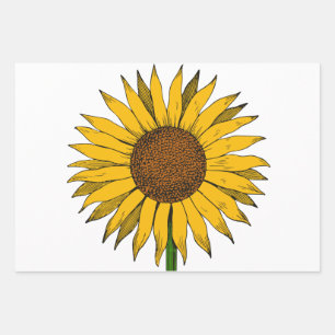 Hoja De Papel De Regalo Flor amarillo girasol