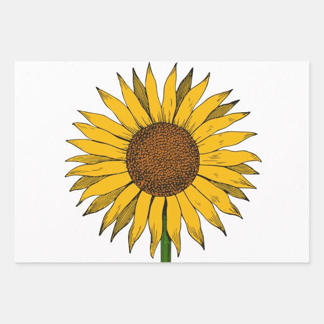 Hoja De Papel De Regalo Flor amarillo girasol (Anverso)