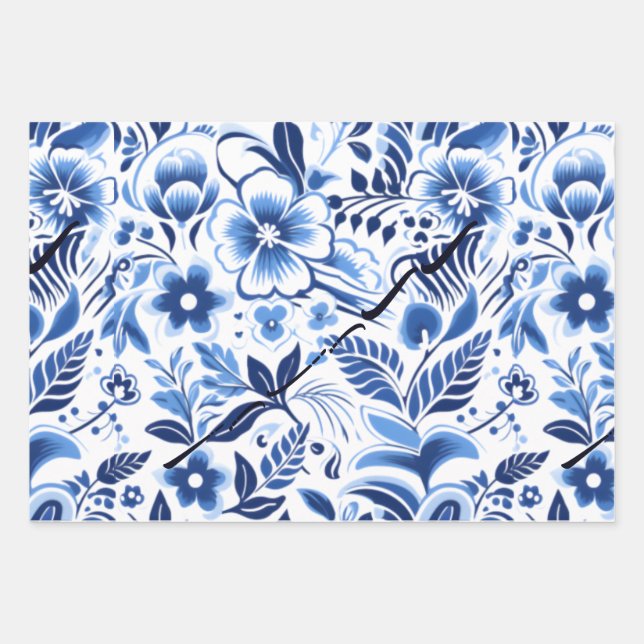 Hoja De Papel De Regalo flor azul hawaiano (Anverso)