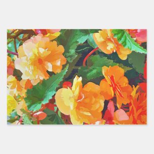 HOJA DE PAPEL DE REGALO FLOR DE BEGONIA