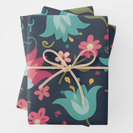 Hoja De Papel De Regalo Flor de Campana del Encantado Jardín de Medianoche