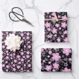 Hoja De Papel De Regalo Flor de cerezo rosa Sakura Patrón floral oriental