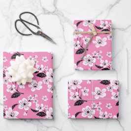 HOJA DE PAPEL DE REGALO FLOR DE CEREZO - SAKURA (ROSA CLARO)