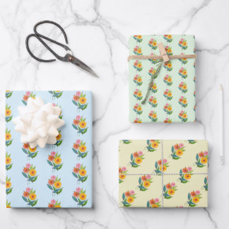 Hoja De Papel De Regalo Flor de flores silvestres de zinnia artificial