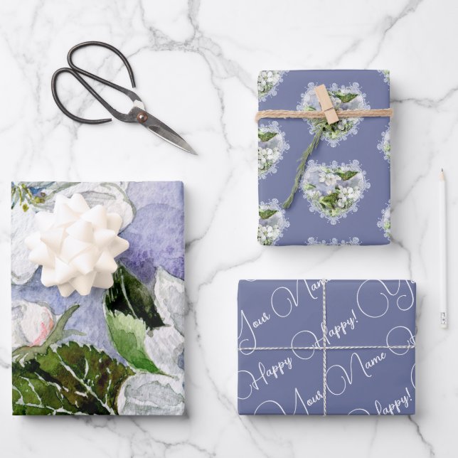 Hoja De Papel De Regalo Flor de manzana (Anverso)