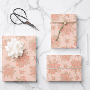 Hoja De Papel De Regalo Flor de Naranja de melocotón