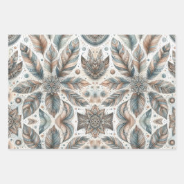 Hoja De Papel De Regalo Flor de plumas