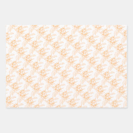 Hoja De Papel De Regalo Flor del naranja de lavanda de vainilla de dibujo 