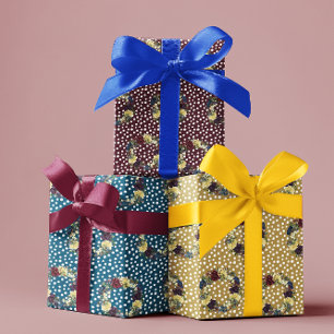 Hoja De Papel De Regalo Flor floral de invierno de invierno de invierno de