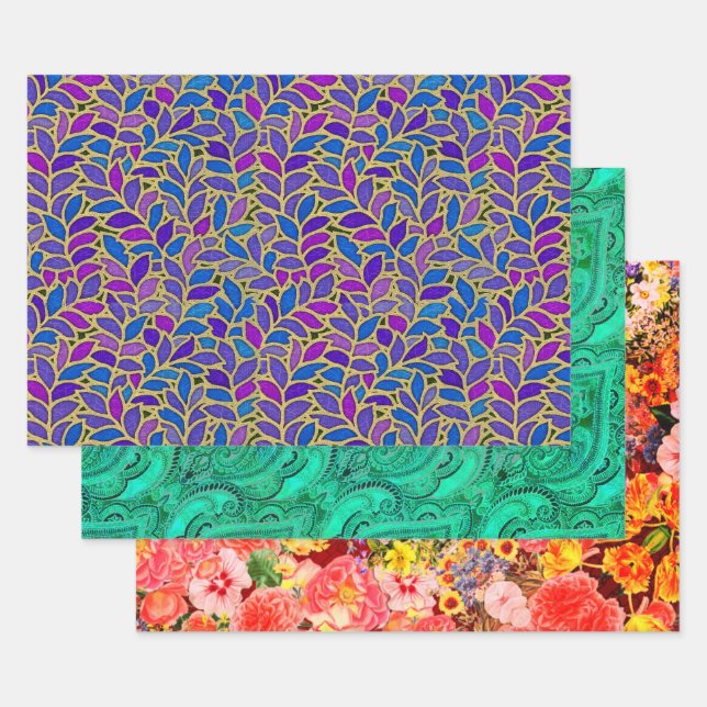 Hoja De Papel De Regalo Flor Floresta Bruxelles Sampler (Set)