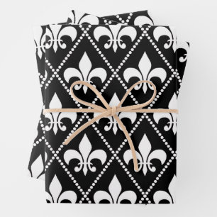 Hoja De Papel De Regalo Flor negra de Lis