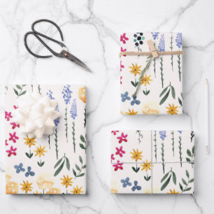 Hoja De Papel De Regalo Flor Primavera Floral Sin Costuras